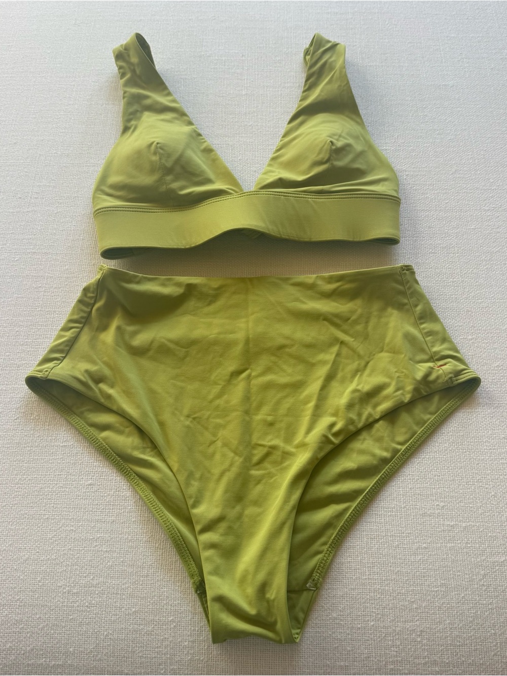 Everlane green swimsuit top and bottom size XS